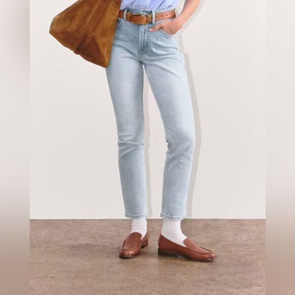 Everlane "The Original Cheeky" Jean Straight Leg Light Sky Wash Women's 29 Short - Picture 1 of 9